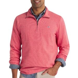 Vineyard Vines 1/4 Zip Pullover Long Sleeve Cotton Blend Coral Red Size XL